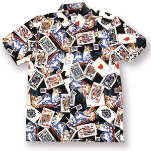 Poker Shirt Button Front Card Night DOGS Mens Small Fresh Prints Of Bel-Air